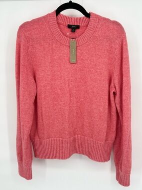 J.Crew Merino Wool Alpaca Blend Crewneck Sweater Coral Women's Large Soft Cozy